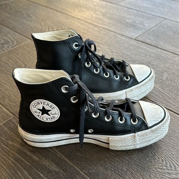 Converse All Star Chuck Taylor Shoes - Chuck Taylor Converse All Star Lift Platform Leather High Tops